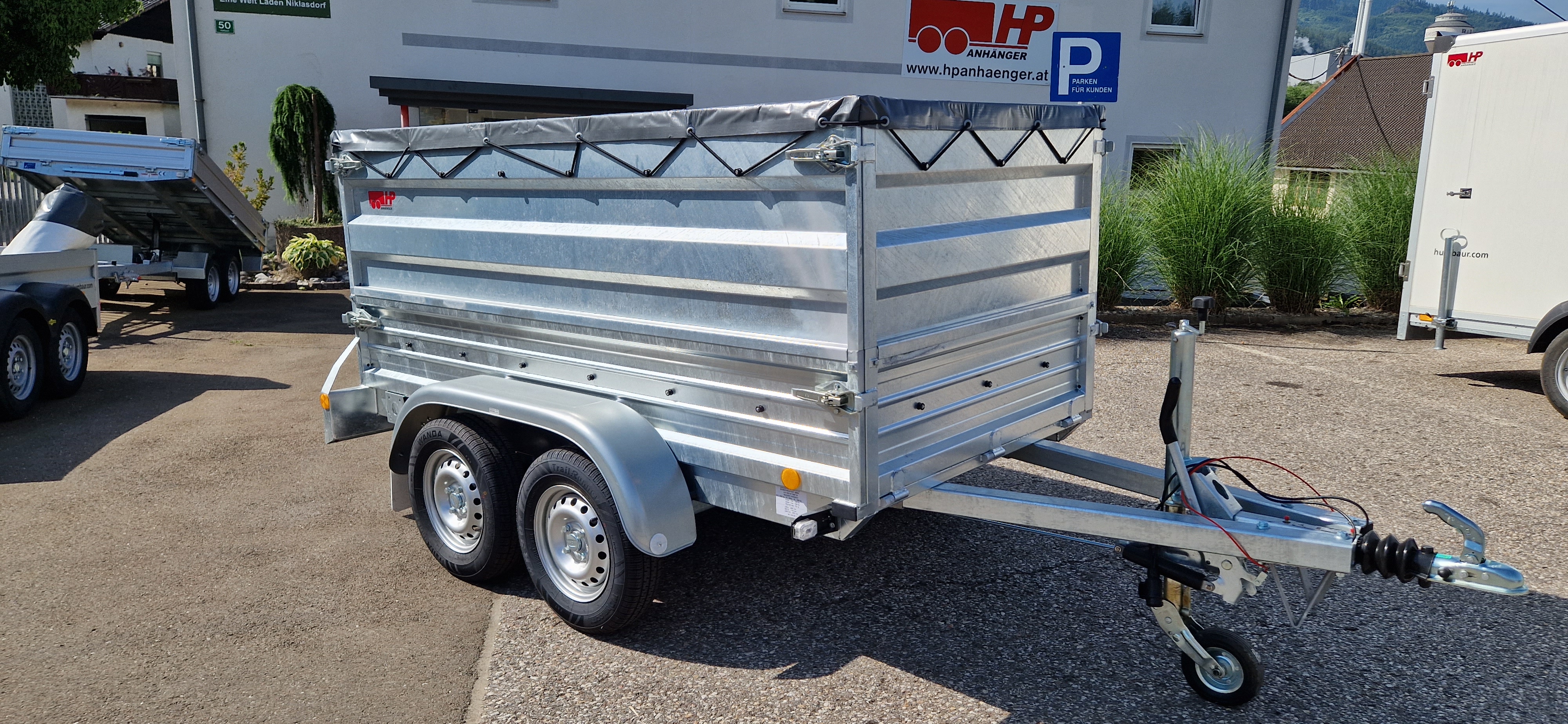 PKW-Anhänger, Autoanhänger HP 250/12 T im Set, ganzstahl-feuerverzinkt, 2000 kg GG Tandem
